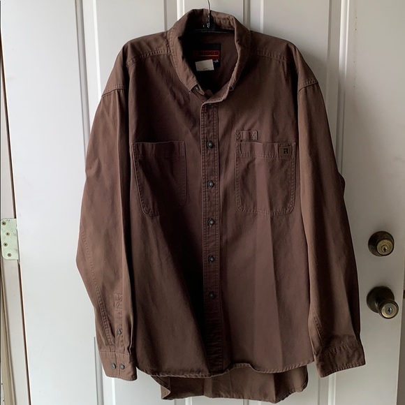 Wrangler Other - Men’s Wrangler Button Down Brown Shirt XL